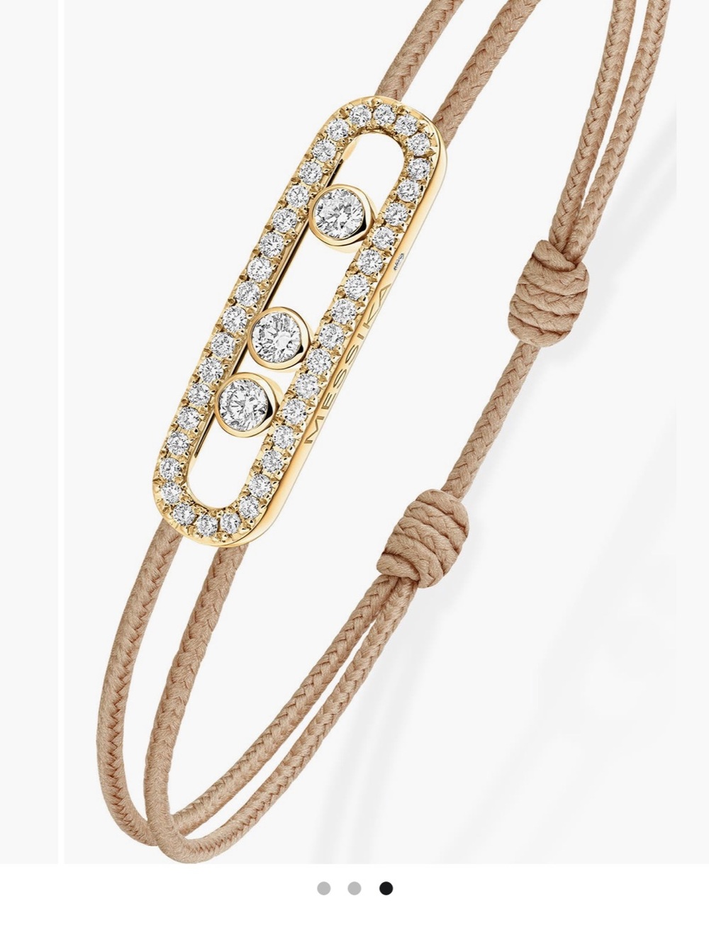 Messika care pave diamond cord bracelet. - Picture 3 of 4